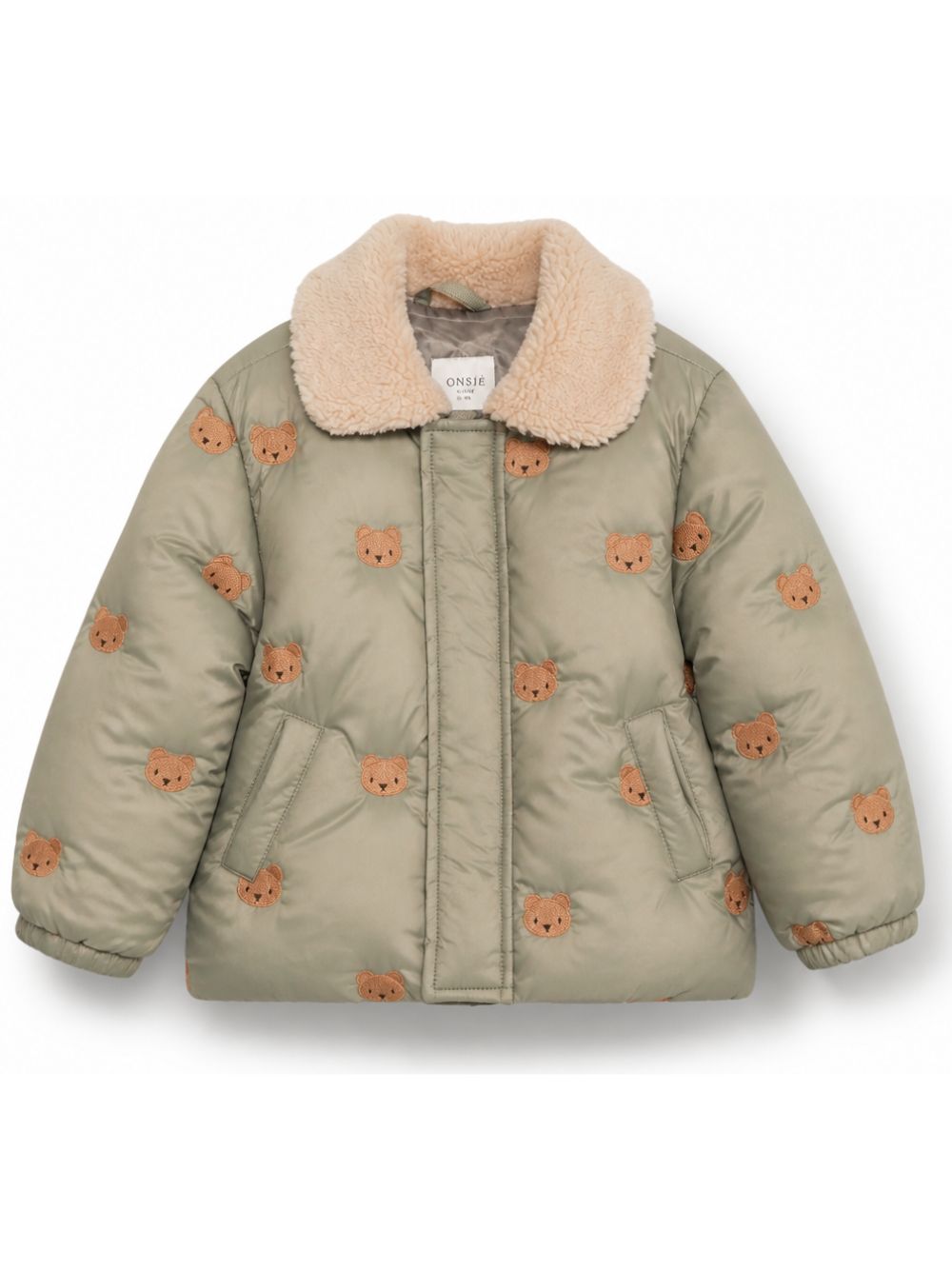 Giubbino perneonato Donsje verde con ricamo orsetto 4102102NB 00120 DONSJE KIDS 