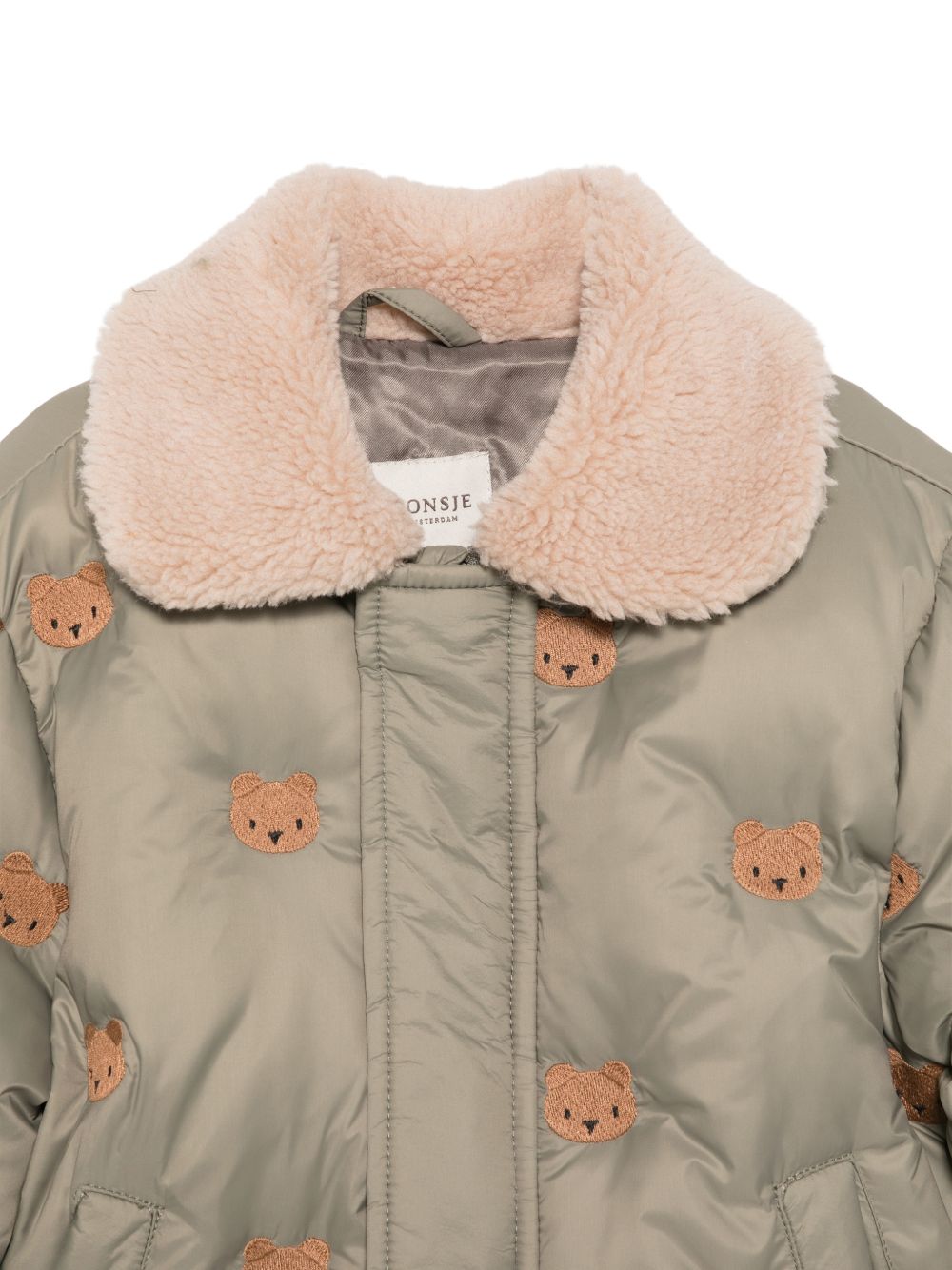 Giubbino perneonato Donsje verde con ricamo orsetto 4102102NB 00120 DONSJE KIDS 
