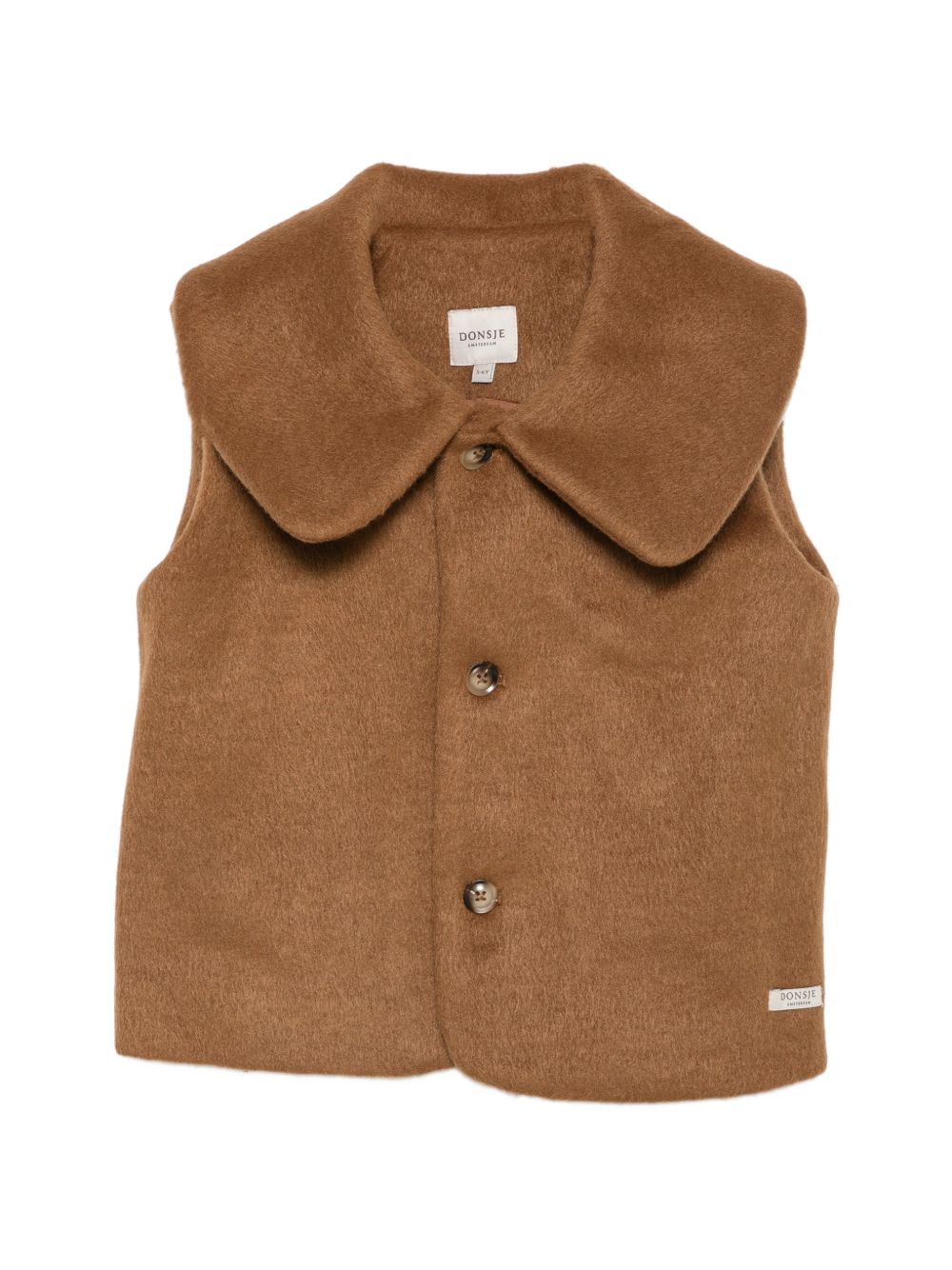 Gilet per bambina Donsje Kids marrone con collo oversize 4123000 00035 DONSJE KIDS 
