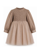Abito Janice per bambina Donsje Kids marrone con gonna in tulle 4125600 00067 DONSJE KIDS 