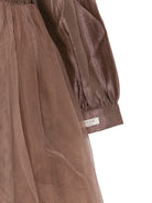 Abito Janice per bambina Donsje marrone con corsetto in punto smock 4125600 00111 DONSJE KIDS 