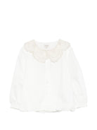 Camicetta per bambina Donsje Kids bianca con colletto smerlatoe e ricami floreali. 4125900 00029 DONSJE KIDS 