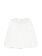 Camicetta per bambina Donsje Kids bianca con colletto smerlatoe e ricami floreali. 4125900 00029 DONSJE KIDS 