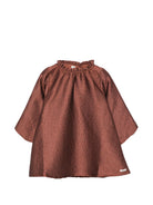 Abito per bambina Donsje Kids marrone con volant effetto metallico 4126400 00094 DONSJE KIDS 