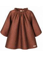Abito per bambina Donsje Kids marrone con volant effetto metallico 4126400 00094 DONSJE KIDS 