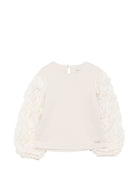 T-shirt per bambina Donsje Kids bianca con maniche lunghe 4128700 00001 DONSJE KIDS 