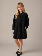 Abito per bambina Douuod Kids nero con colletto classico DZ1A10 I0337 61L DOUUOD KIDS 