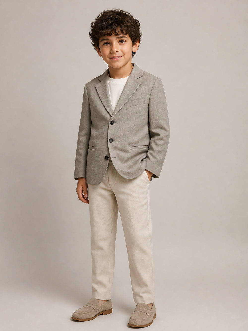 Giacca per bambino Douuod Kids grigia con revers a lancia DZ2P04 I0337 903 DOUUOD KIDS 
