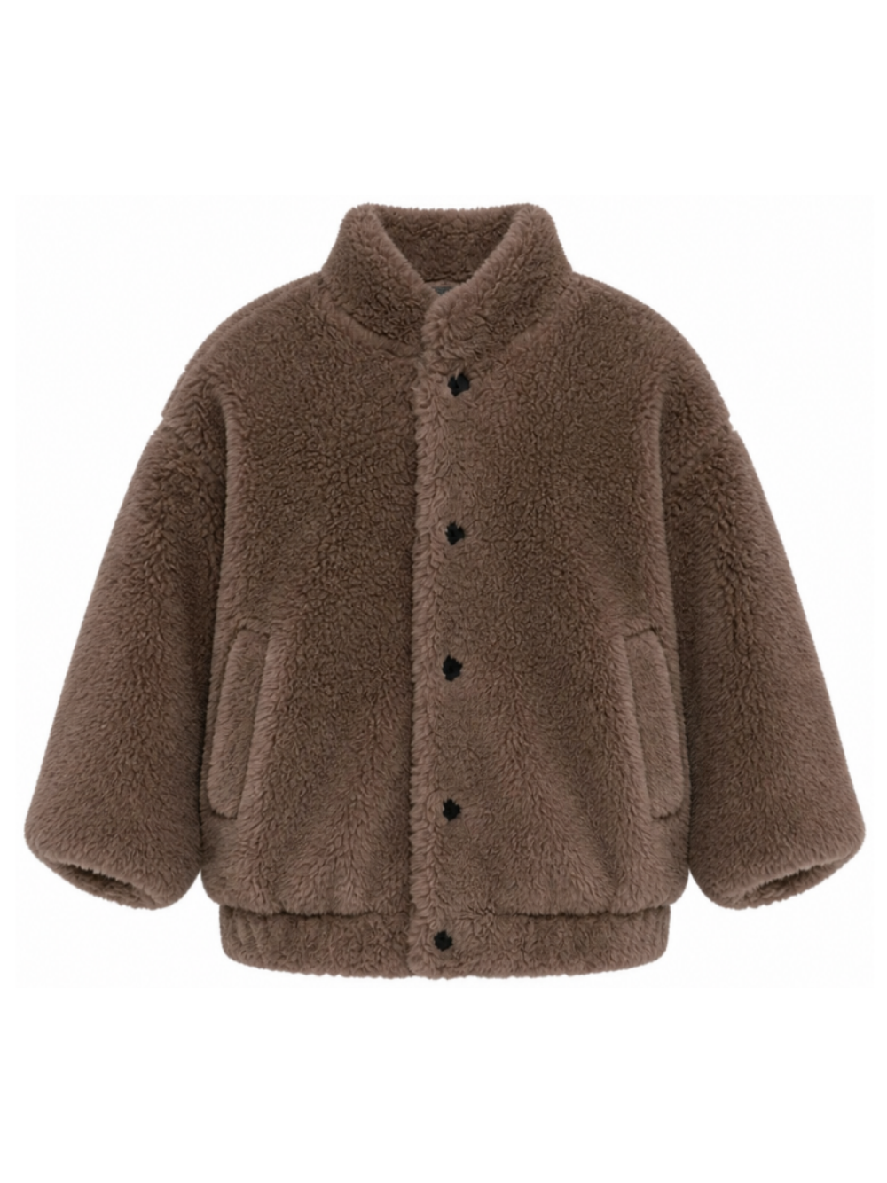 Giubbino per bambina Douuod Kids marrone con texture teddy DZ2P30 Z3949 347 DOUUOD KIDS 