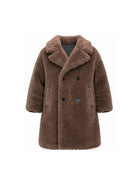 Cappotto per bambina Douuod Kids marrone con texture teddy DZ2P40 Z3949 347 DOUUOD KIDS 