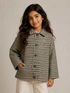 Giacca per bambina Douuod Kids verde con motivo a quadri all-over DZ2P87 E0251 114GL DOUUOD KIDS 