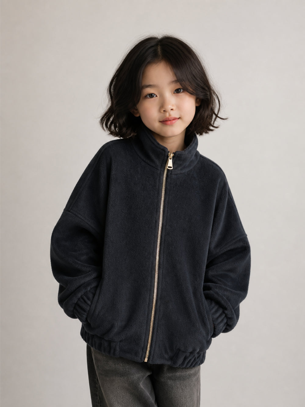 Giubbino per bambina Douuod Kids blu con tessuto in pile DZ2Q17 E0264 651 DOUUOD KIDS 