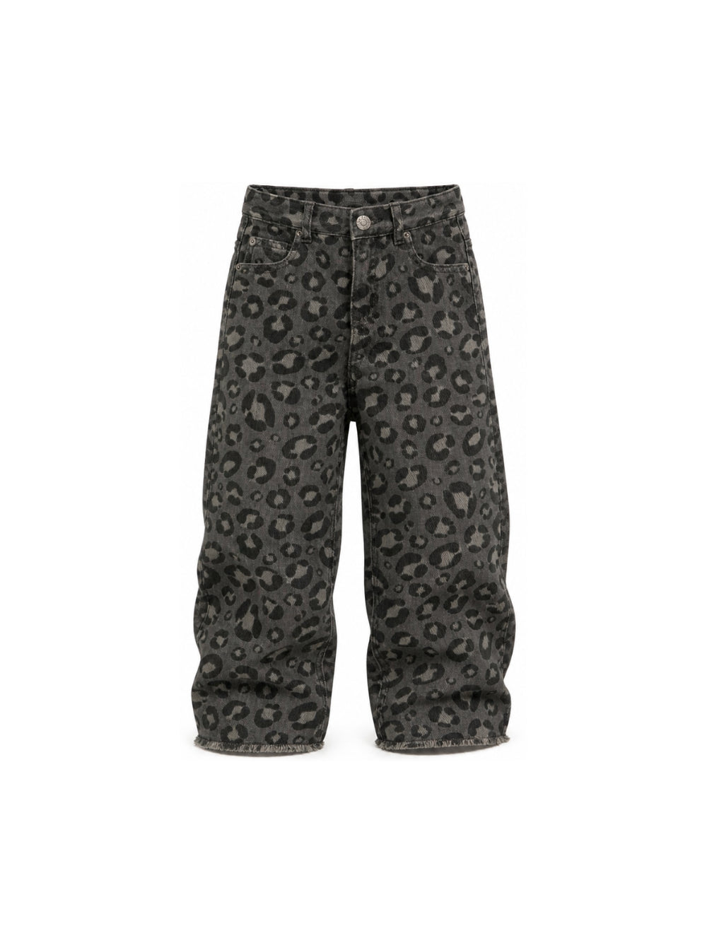 Jeans per bambina Douuod Kids grigi con stampa leopardata all-over DZ6P60 Z4163 924BG DOUUOD KIDS 