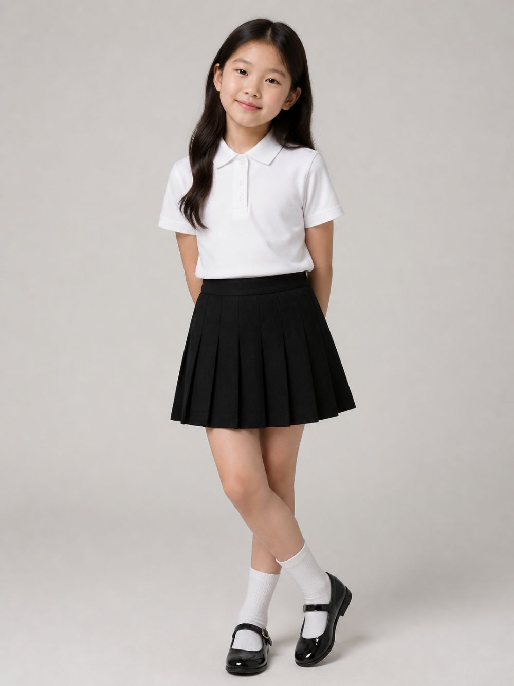 Gonna per bambina Douuod Kids nera con motivo plissettato DZ7A01 I0337 61L DOUUOD KIDS 