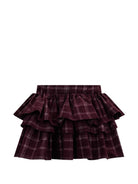 Gonna svasata per bambina Douuod Kids rossa con motivo tartan DZ7A11 V0184 562BC DOUUOD KIDS 