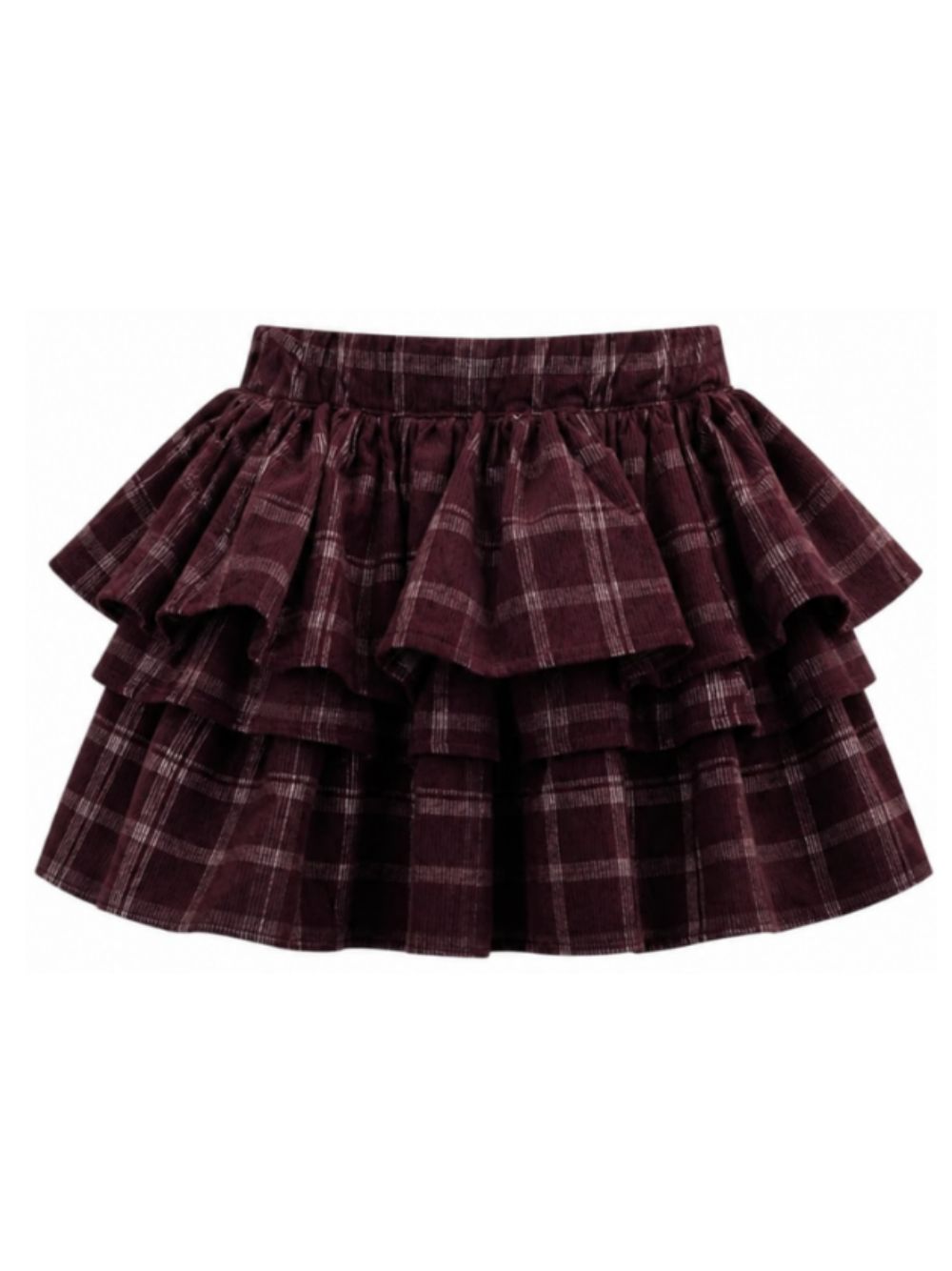 Gonna svasata per bambina Douuod Kids rossa con motivo tartan DZ7A11 V0184 562BC DOUUOD KIDS 