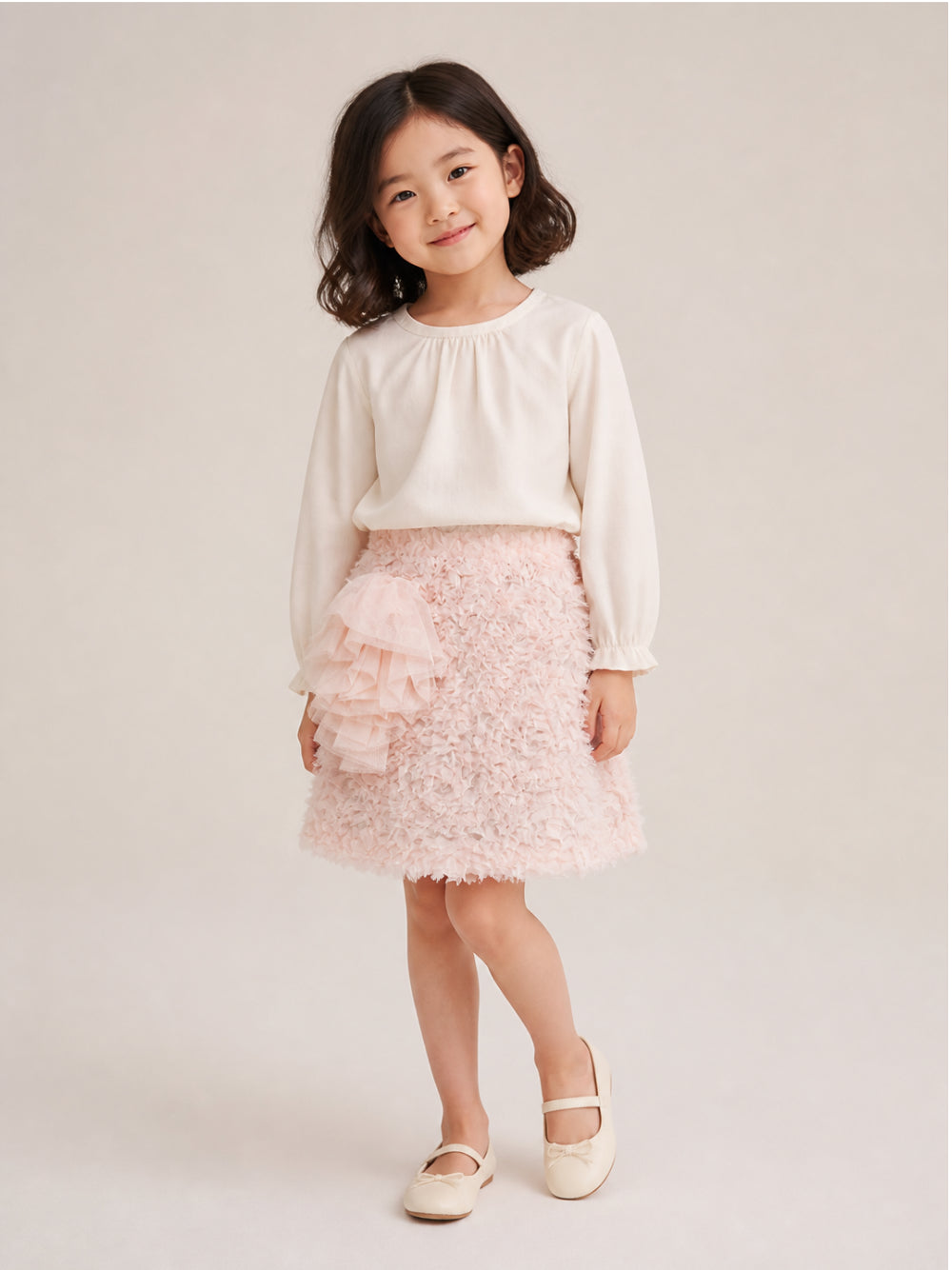 Gonna per bambina Douuod Kids rosa con fiore in rilievo DZ7A41 Z4089 504 DOUUOD KIDS 
