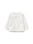 T-shirt per neonata Douuod Kids bianca con colletto alla Peter Pan DZ8010 Z3708 101 DOUUOD KIDS 