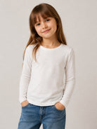 T-shirt per bambina Douuod Kids bianca con logo sul retro DZ8A10 Z4074 101 DOUUOD KIDS 