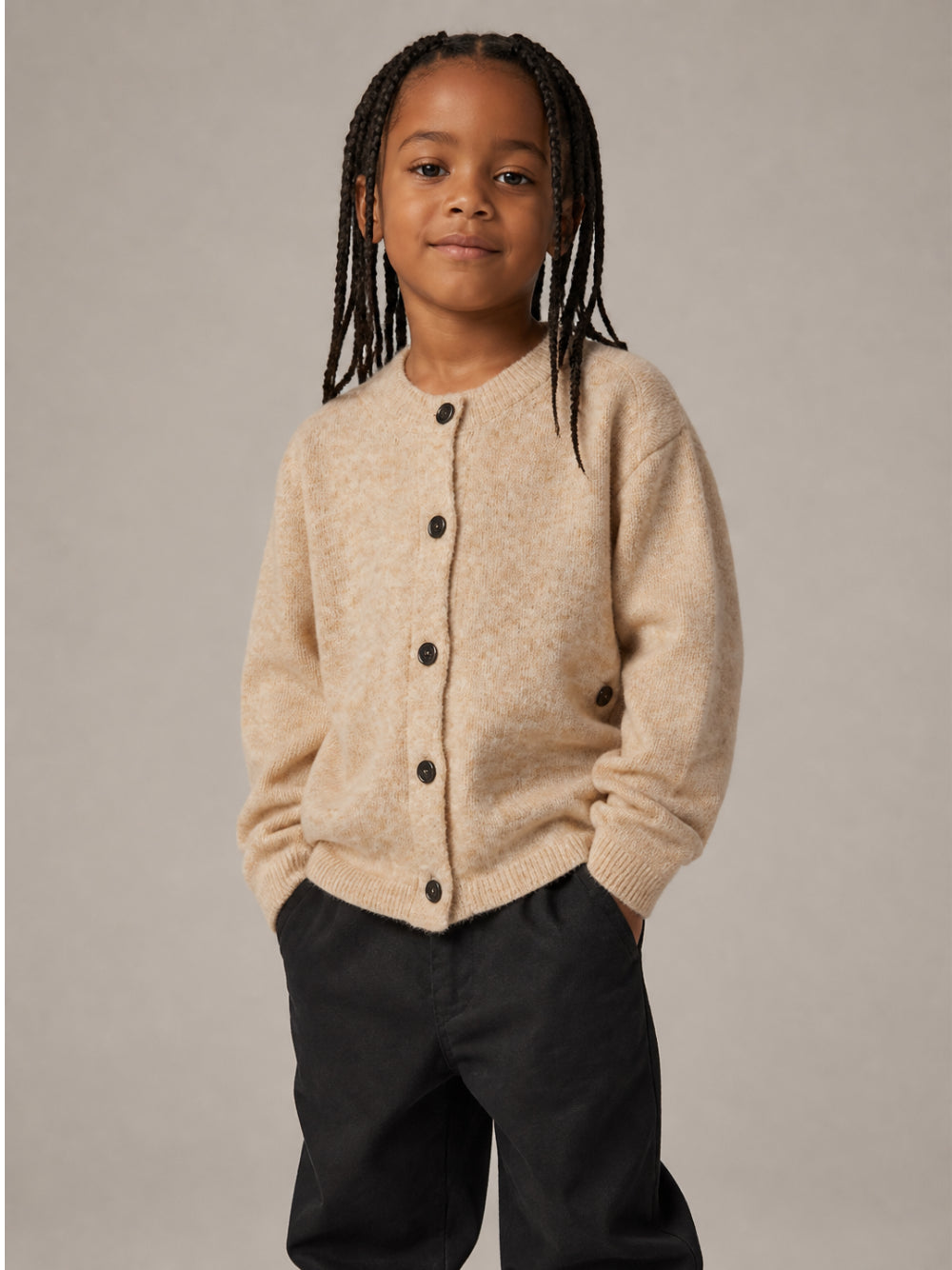 Maglione per bambino Douuod Kids beige con chiusura con bottoni sul davanti DZ9A00 W0229 877 DOUUOD KIDS 