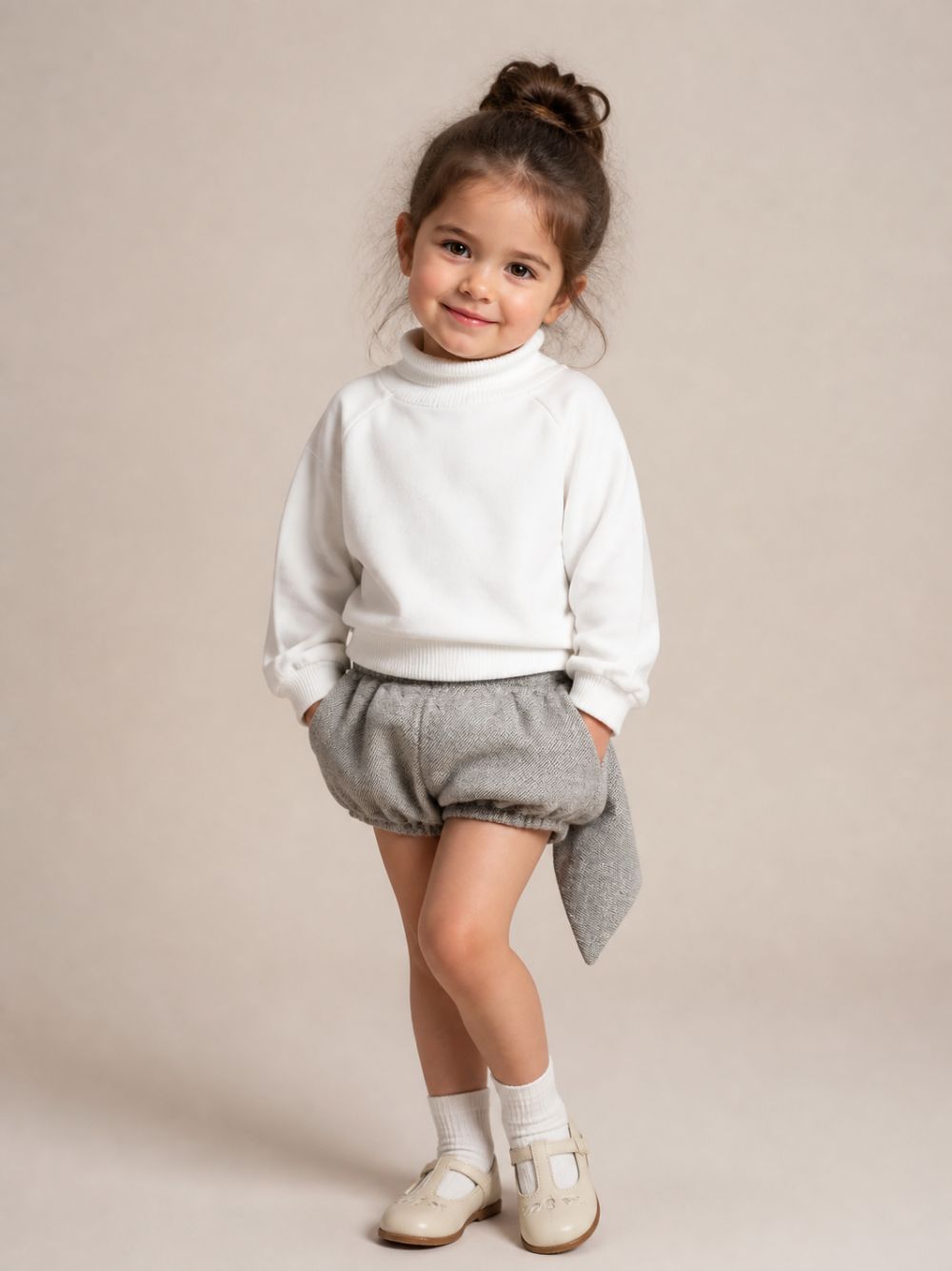 Maglione per bambini Douuod Kids bianco con collo alto DZ9P10 Z4117 101 DOUUOD KIDS 
