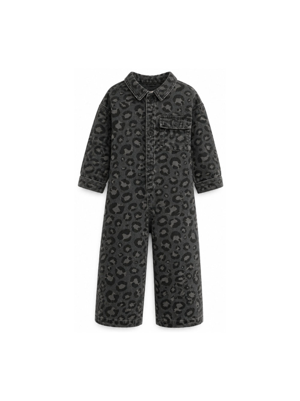 Tuta intera per bambina Douuod Kids grigia con stampa animalier all-over DZAA00 Z4163 924BG DOUUOD KIDS 