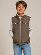 Gilet per bambino Eleventy Kids marrone con design trapuntato EZ2H92 N0325 320 ELEVENTY KIDS 