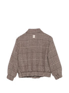 Giubbino per bambino Eleventy Kids marrone con fantasia in pied-de-poule EZ2I97 E0262 419BG ELEVENTY KIDS 