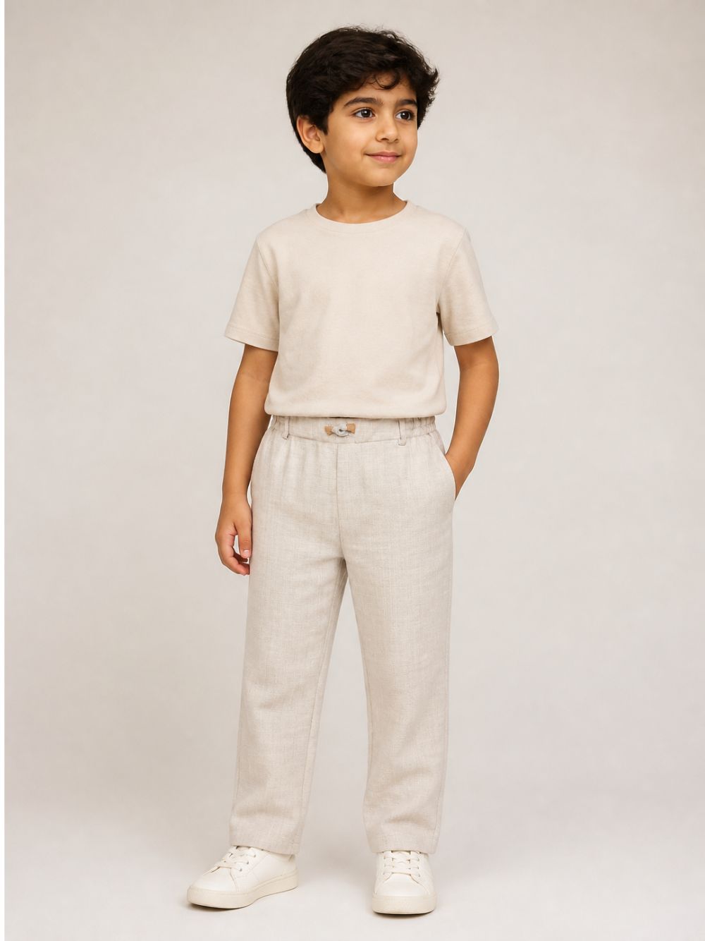 Pantaloni per bambino Eleventy Kids grigi con vita con coulisse elasticizzata EZ6H10 I0346 875 ELEVENTY KIDS 