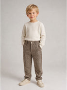 Pantaloni per bambino Eleventy Kids marrone con motivo a quadri EZ6H70 E0262 419BG ELEVENTY KIDS 