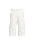 Pantaloni per bambino Eleventy Kids bianchi con patch con logo sul retro EZ6H90 I0233 101 ELEVENTY KIDS 
