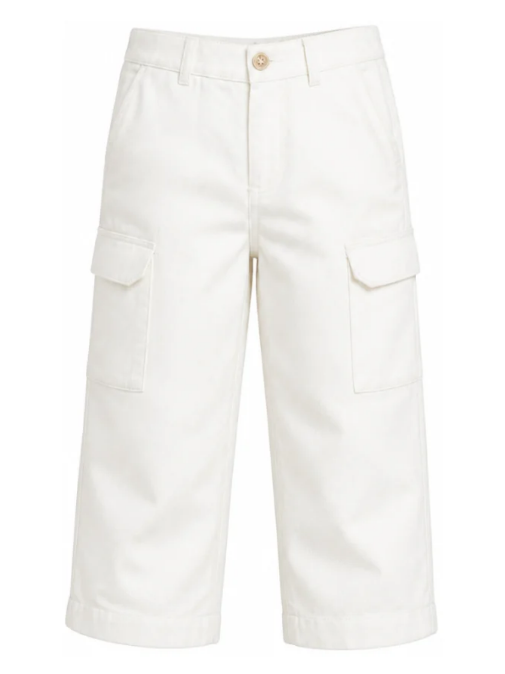Pantaloni per bambino Eleventy Kids bianchi con patch con logo sul retro EZ6H90 I0233 101 ELEVENTY KIDS 