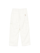 Pantaloni per bambino Eleventy Kids bianchi con patch con logo sul retro EZ6H90 I0233 101 ELEVENTY KIDS 