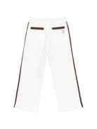 Pantaloni per bambino Eleventy Kids bianco con dettaglio righe sui lati EZ6I60 Z3999 101MA ELEVENTY KIDS 