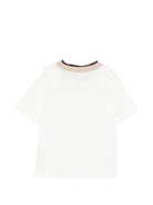 T-shirt per bambino Eleventy Kids bianca con girocollo a contrasto EZ8H11 Z3708 101 ELEVENTY KIDS 
