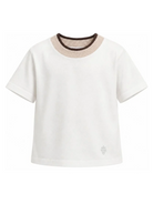 T-shirt per bambino Eleventy Kids bianca con girocollo a contrasto EZ8H11 Z3708 101 ELEVENTY KIDS 
