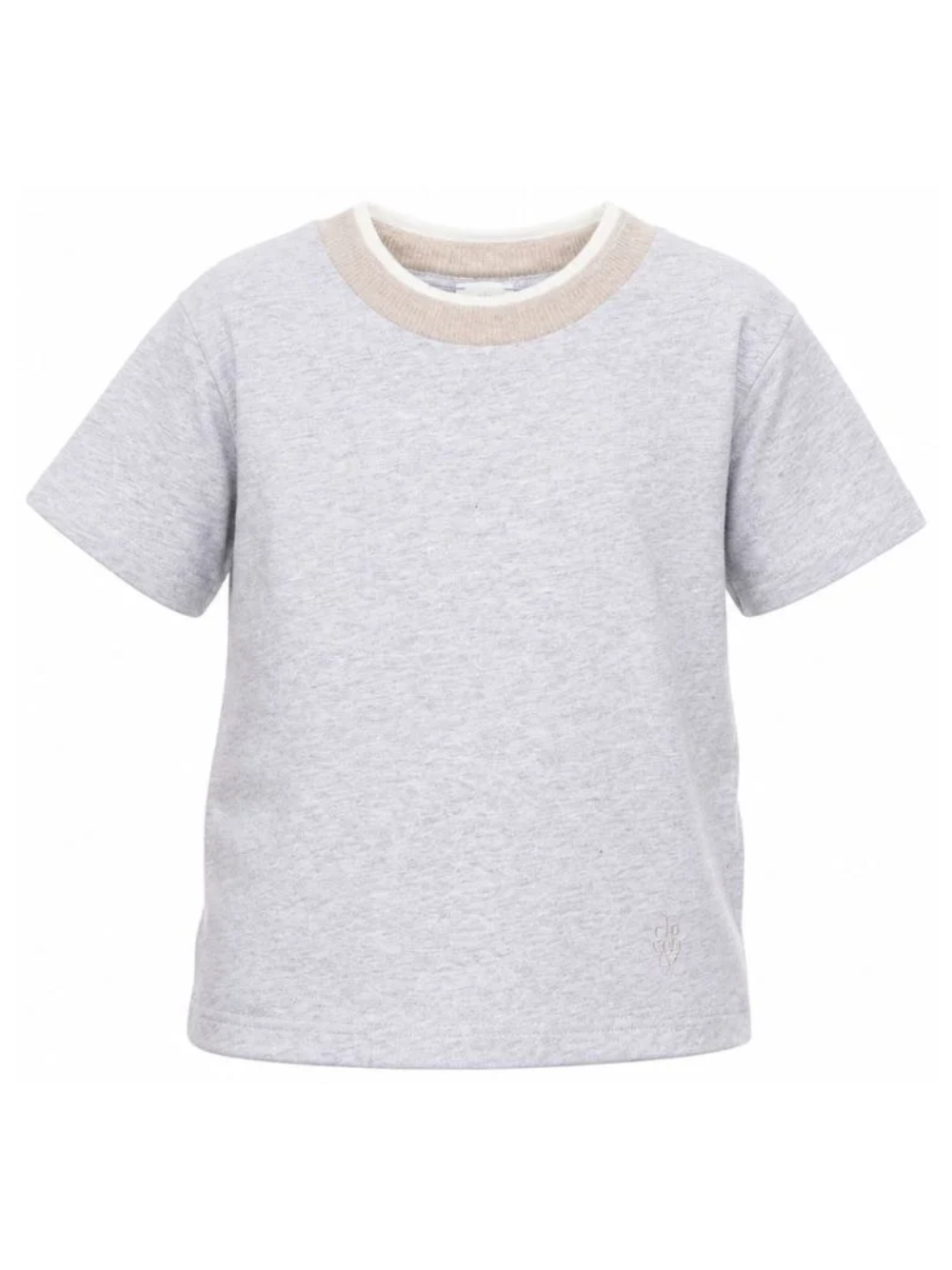 T-shirt per bambino Eleventy Kids grigia con girocollo a contrasto EZ8H11 Z3711 804 ELEVENTY KIDS 