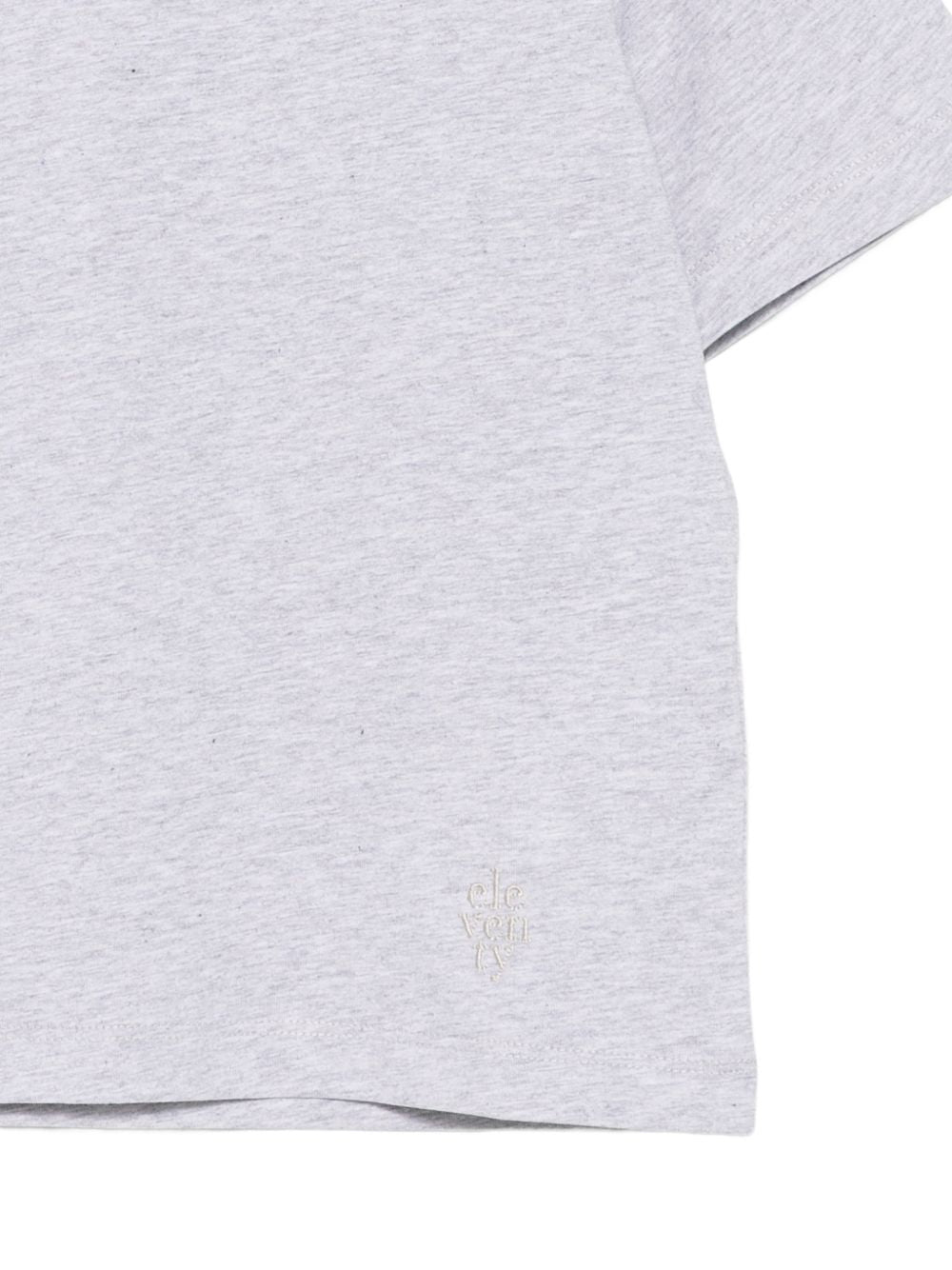 T-shirt per bambino Eleventy Kids grigia con girocollo a contrasto EZ8H11 Z3711 804 ELEVENTY KIDS 