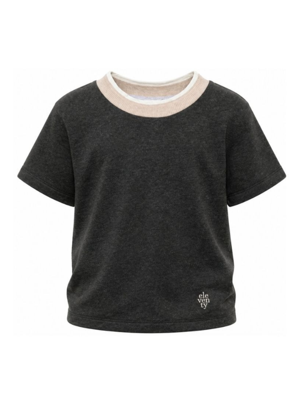 T-shirt per bambino Eleventy Kids grigia con girocollo a contrasto EZ8H11 Z3711 811 ELEVENTY KIDS 