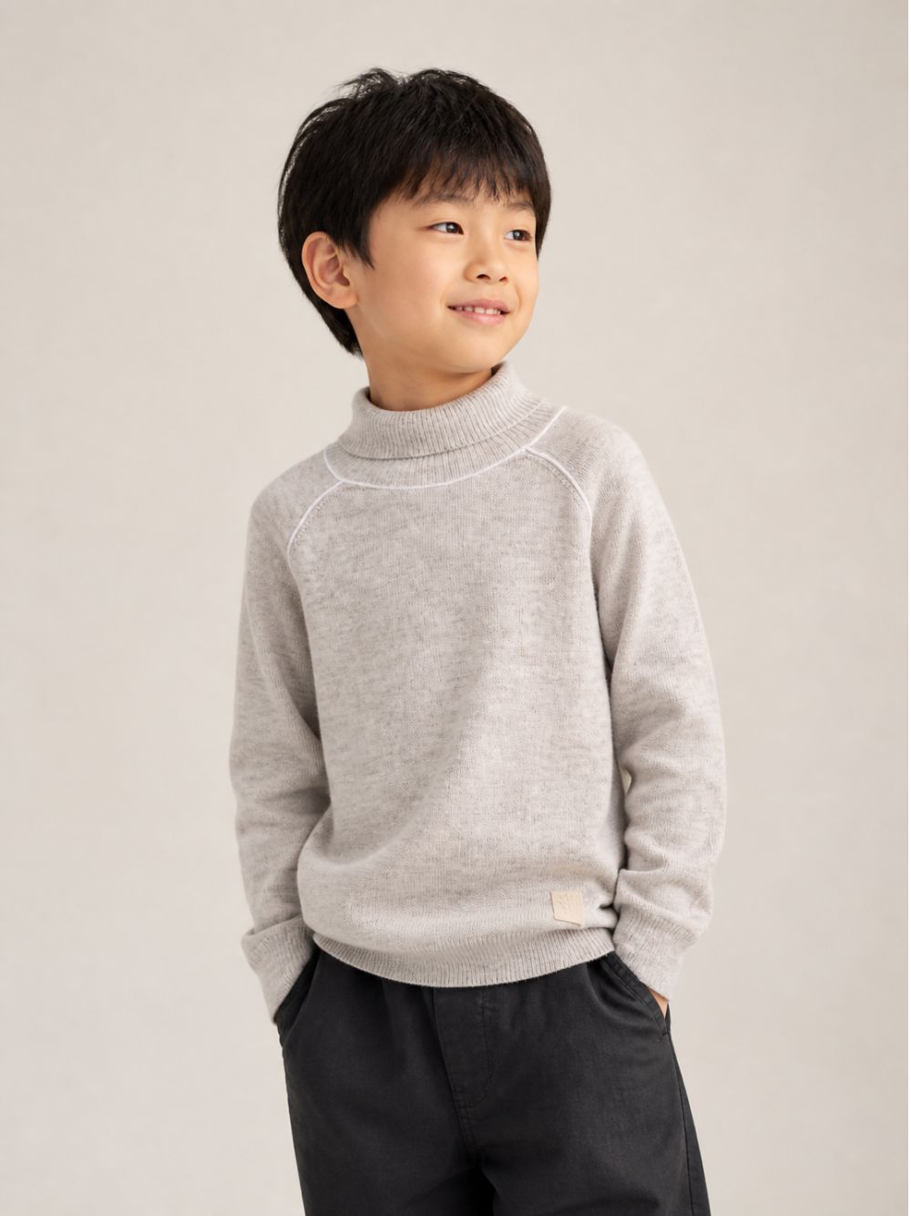 Maglione per bambino Eleventy Kids beige con collo alto EZ9H10 Z3403 879AV ELEVENTY KIDS 
