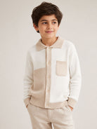 Maglione per bambino Eleventy Kids beige con design color-block EZ9H30 Z4144 101BG ELEVENTY KIDS 