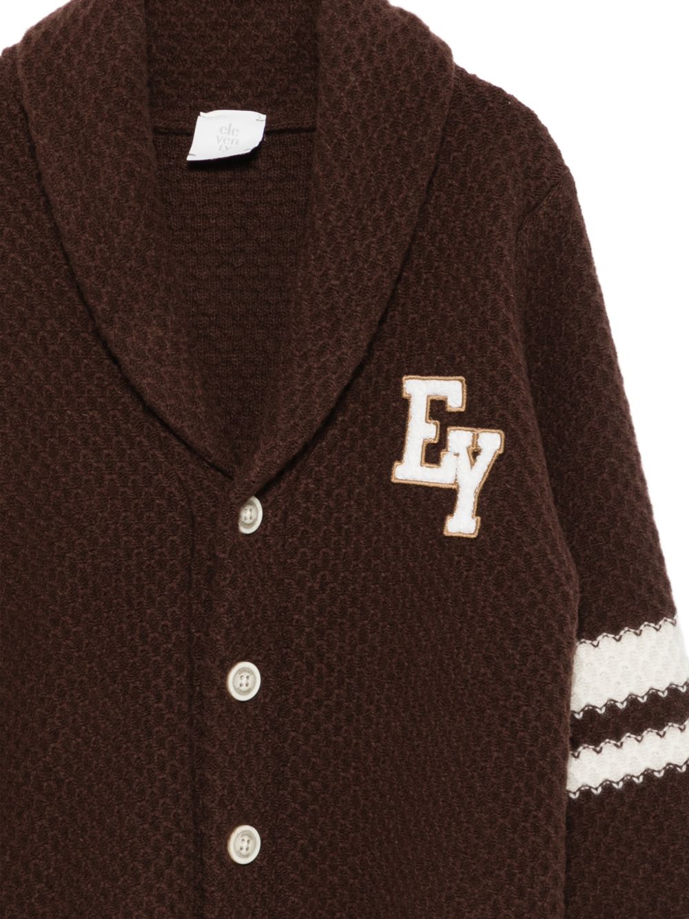 Maglione per bambino Eleventy Kids marrone con logo ricamato sul davanti EZ9H60 Z3404 320AV ELEVENTY KIDS 