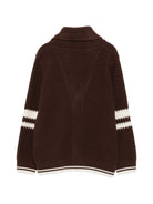 Maglione per bambino Eleventy Kids marrone con logo ricamato sul davanti EZ9H60 Z3404 320AV ELEVENTY KIDS 