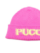 Berretto per neonata Emilio Pucci Junior fucsia con logo intarsiato PZ0037 Z2362 543 EMILIO PUCCI KIDS 