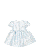 Abito per neonata Emilio Pucci Junior azzurro con finitura metallizzata PZ1101 S0273 600AG EMILIO PUCCI KIDS 