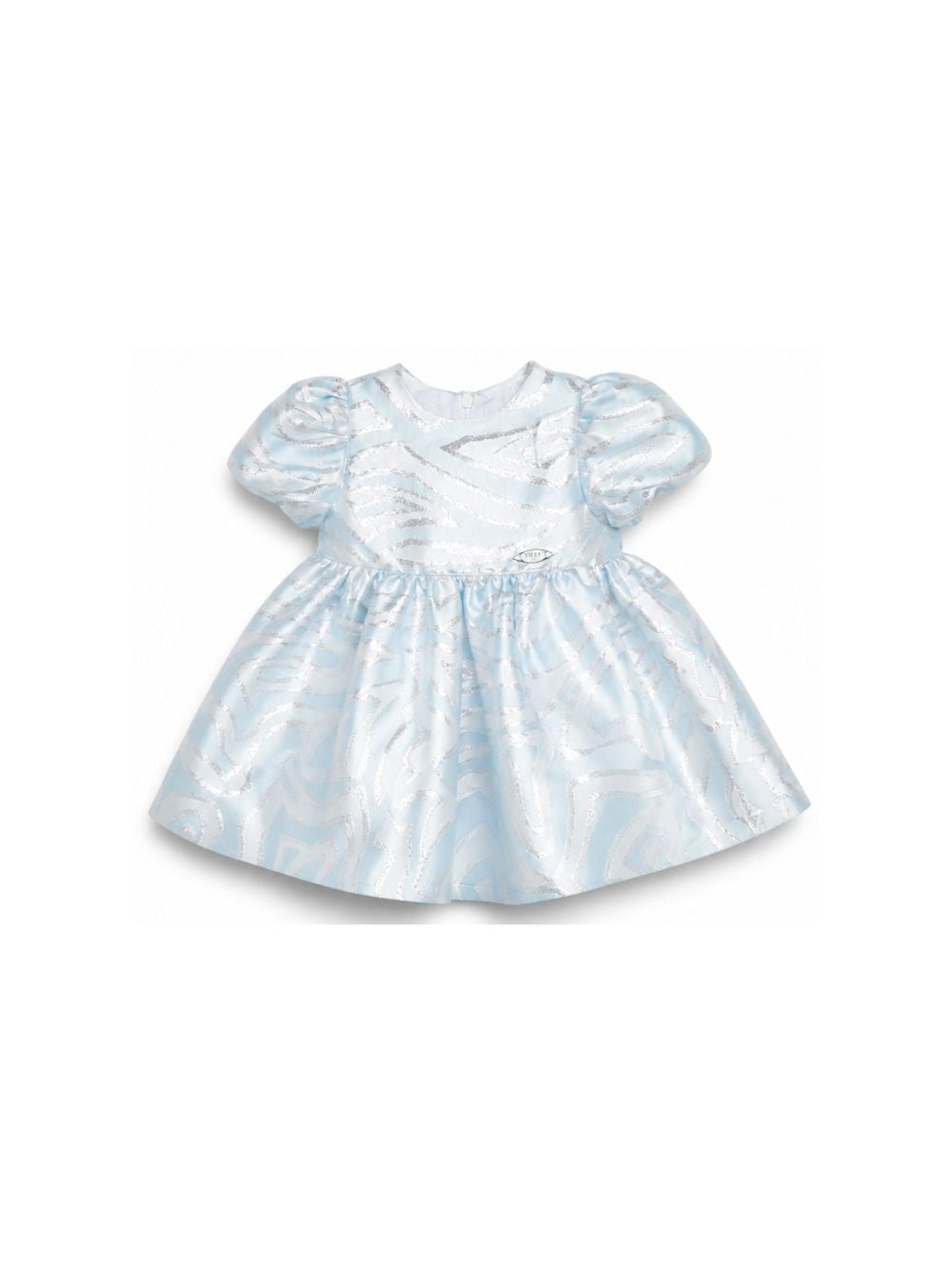 Abito per neonata Emilio Pucci Junior azzurro con finitura metallizzata PZ1101 S0273 600AG EMILIO PUCCI KIDS 