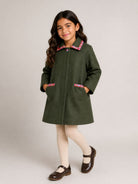 Cappotto per bambina Emilio Pucci Junior verde con motivo geometrico PZ2A40 E0259 783 EMILIO PUCCI KIDS 