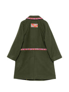 Cappotto per bambina Emilio Pucci Junior verde con motivo geometrico PZ2A40 E0259 783 EMILIO PUCCI KIDS 