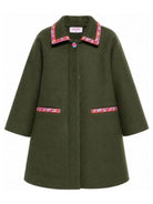 Cappotto per bambina Emilio Pucci Junior verde con motivo geometrico PZ2A40 E0259 783 EMILIO PUCCI KIDS 