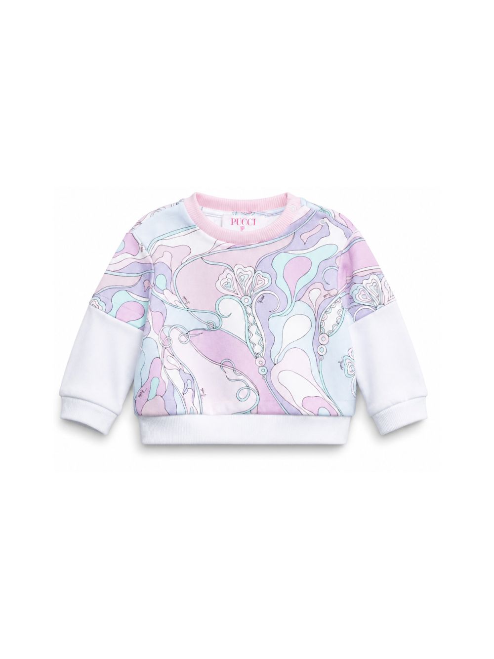 Felpa per neonata Emilio Pucci Junior multicolore con stampa iride all-over PZ4000 Z3343 51SCE EMILIO PUCCI KIDS 
